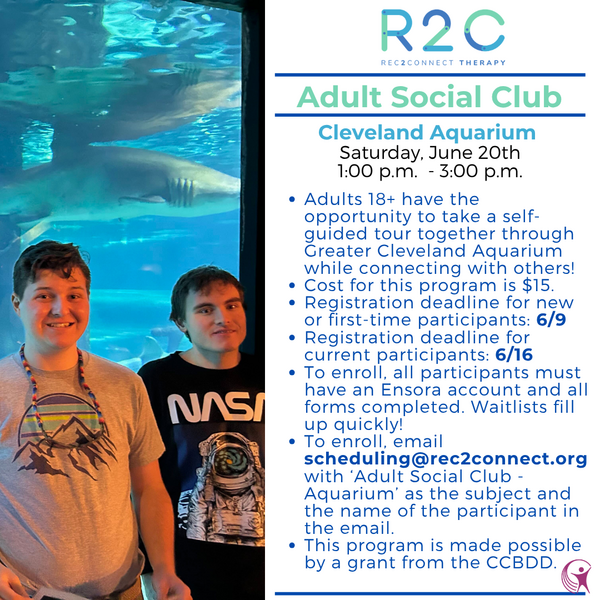 Rec2Connect's Adult Social Club- Cleveland Aquarium