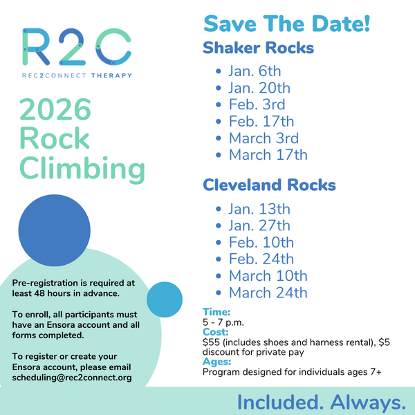 Rec2Connect's Adapted Rock Climbing at Cleveland Rocks