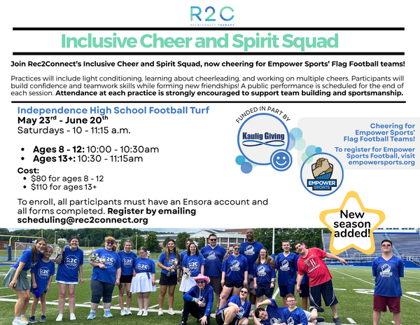 Rec2Connect's Inclusive Cheer and Spirit Squad Independence Ages 8-12