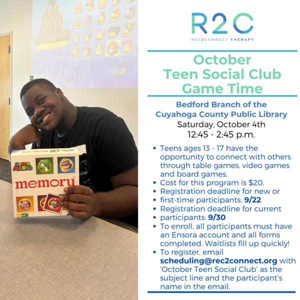 Rec2Connect's Teen Social Club