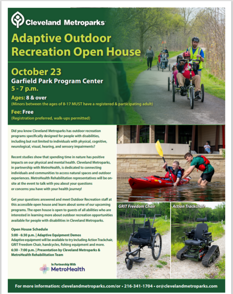 Cleveland Metroparks: Adaptive Outdoor Recreation Open House