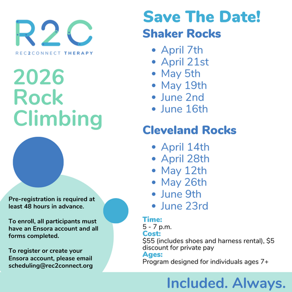 Rec2Connect's Adapted Rock Climbing at Cleveland Rocks