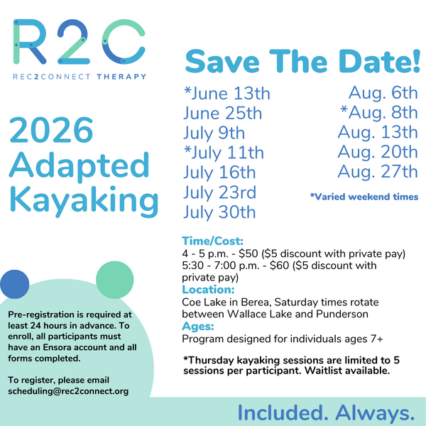 Rec2Connect's Adapted Kayaking- Long Program